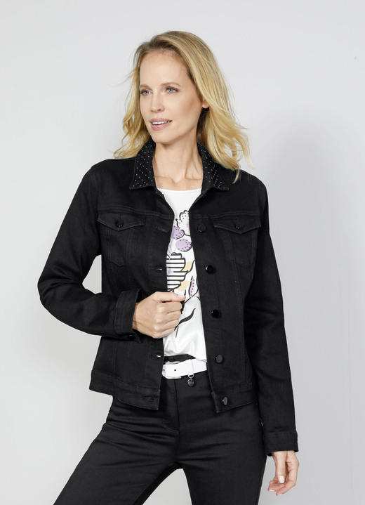 - Jeansjacke mit Umlegekragen, in Größe 038 bis 052, in Farbe SCHWARZ Ansicht 3