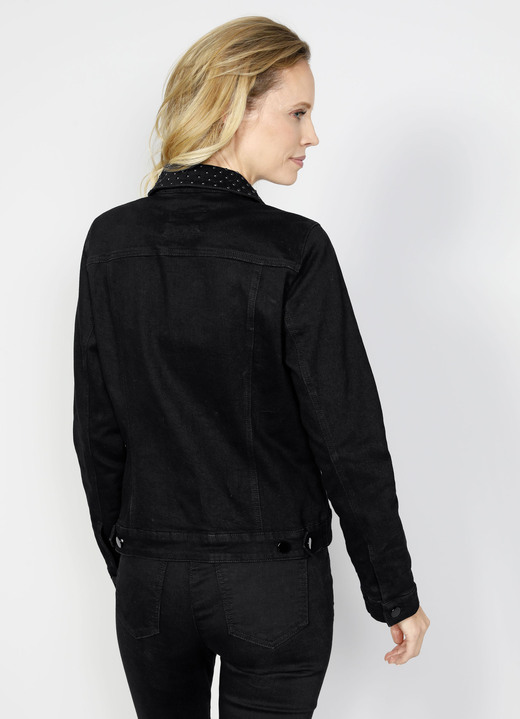- Jeansjacke mit Umlegekragen, in Größe 038 bis 052, in Farbe SCHWARZ Ansicht 4