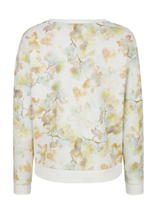 Damen - Sweatshirt mit Rundhalsausschnitt, in Größe 038 bis 052, in Farbe ECRU-ORANGE-GRÜN Ansicht 4