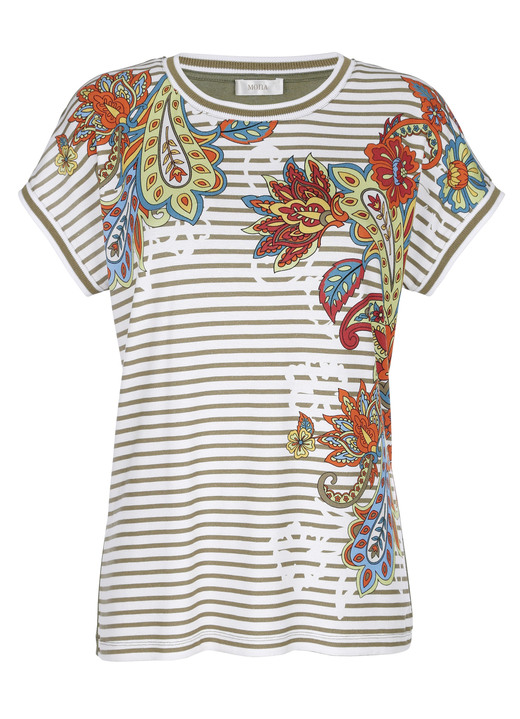 - Shirt mit Mustermix-Motiv, in Größe 040 bis 046, in Farbe SCHILFGRÜN-ORANGE Ansicht 4