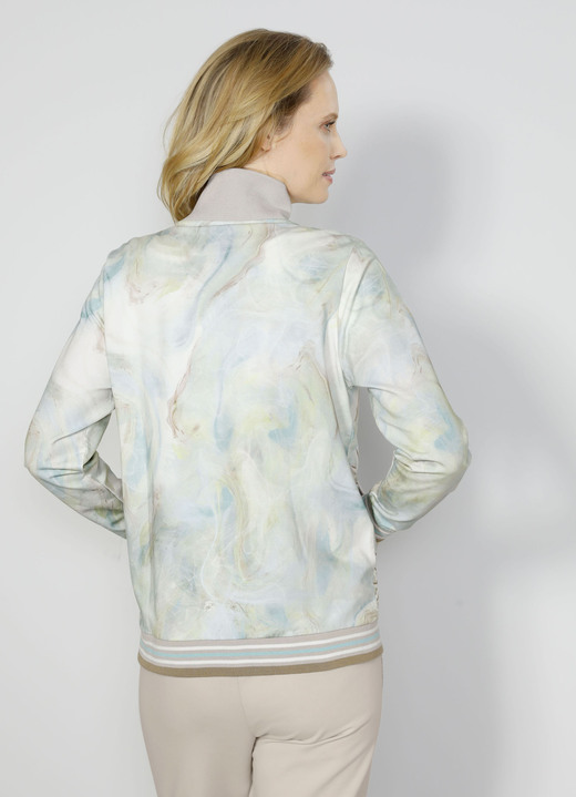 - Sweatjacke mit floralem Motiv, in Größe 042 bis 044, in Farbe ECRU-GRÜN Ansicht 4