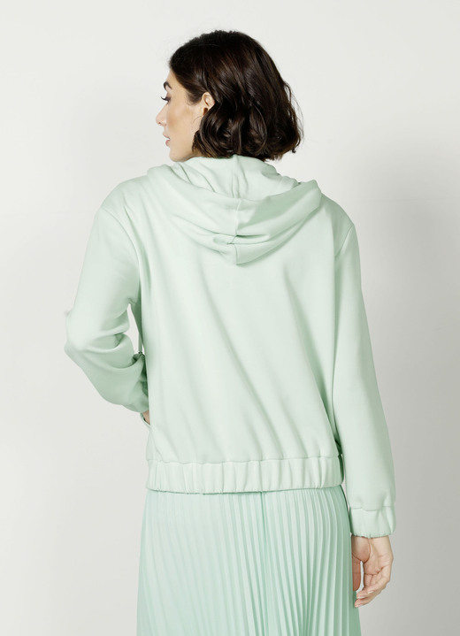 Shirts - Sweatjacke mit Kapuze, in Größe 038 bis 052, in Farbe MINT Ansicht 4