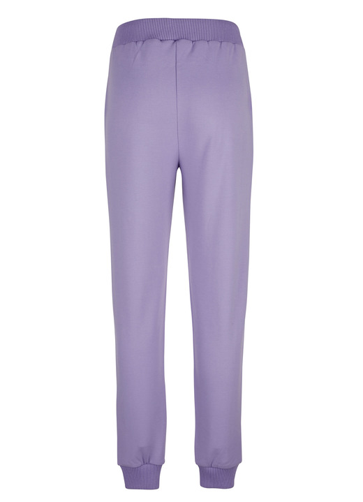 SALE - Hose im Joggpant-Style, in Größe 038 bis 052, in Farbe LILA-WEISS Ansicht 2