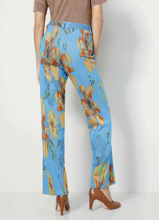 SALE - Hose mit ausdrucksstarker Dessinierung, in Größe 038 bis 048, in Farbe TÜRKIS-GOLD Ansicht 2