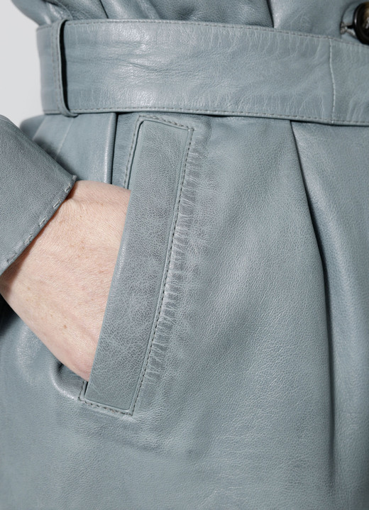 Ledermäntel - Lederkurzmantel mit Umlegekragen, in Größe 020 bis 048, in Farbe MINT Ansicht 7