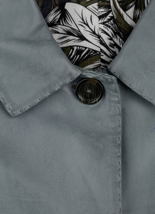 Ledermäntel - Lederkurzmantel mit Umlegekragen, in Größe 020 bis 048, in Farbe MINT Ansicht 6