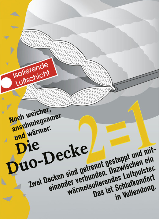 Bettwaren - Bettwarenprogramm von fan aus hochwertigen Materialien Ansicht 5 Bettwaren - Bettwarenprogramm von fan aus hochwertigen Materialien, in Größe 103 (Decke, 135/200 cm) bis 110 (Decke, 155/220 cm), in Farbe WEISS, in Ausführung Leicht-Steppbett Ansicht 5