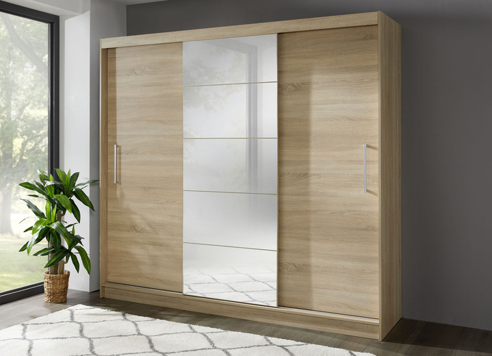 Schlafzimmerschränke - Durchdachter Schwebetürenschrank mit Spiegelfront Ansicht 3 Schlafzimmerschränke - Durchdachter Schwebetürenschrank mit Spiegelfront, in Farbe WEISS Ansicht 3