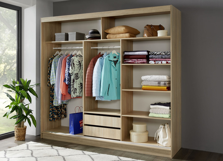 Schlafzimmerschränke - Durchdachter Schwebetürenschrank mit Spiegelfront Ansicht 4 Schlafzimmerschränke - Durchdachter Schwebetürenschrank mit Spiegelfront, in Farbe WEISS Ansicht 4