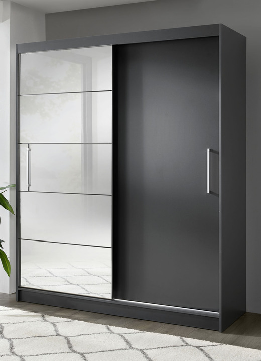 Schlafzimmerschränke - Durchdachter Schwebetürenschrank mit Spiegelfront Ansicht 5 Schlafzimmerschränke - Durchdachter Schwebetürenschrank mit Spiegelfront, in Farbe WEISS Ansicht 5