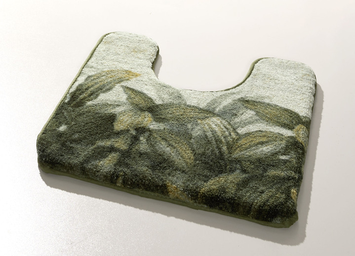 Badgarnituren - Badvorleger, auch besonders für Rollstuhl und Rollator geeignet, in Größe 100 (Vorleger halbrund, 50/ 80 cm) bis 112 (Motiv-WC-Deckelbezug, 47/ 50 cm), in Farbe GRÜN Ansicht 2