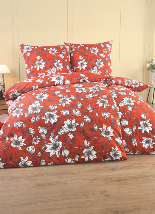 Bettwäschegarnituren - Bettwäsche-Garnitur in Renforcé-Qualität, in Größe 111 (40/80 cm + 135/200 cm) bis 115 (80/80 cm + 155/220 cm), in Farbe BORDEAUX Ansicht 2