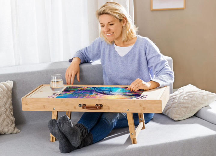 Praktische Hilfsmittel - Spiel- und Puzzletisch für Puzzles mit bis zu 500 Teilen, in Farbe BRAUN Ansicht 1