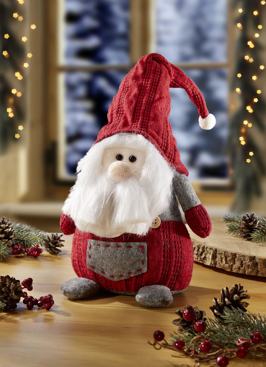 Weihnachtliche Dekorationen - Türstopper Wichtel, in Farbe ROT-GRAU-WEISS
