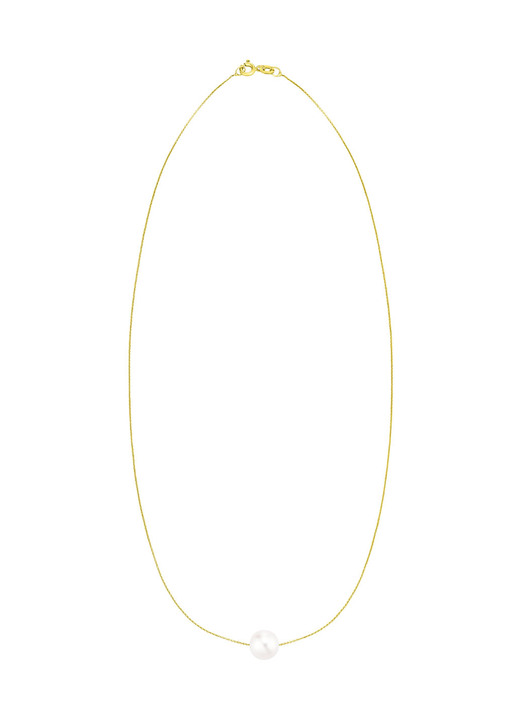 Halsketten - Filigrane Ankerkette mit Süßwasser-Zuchtperle, in Farbe  Ansicht 2