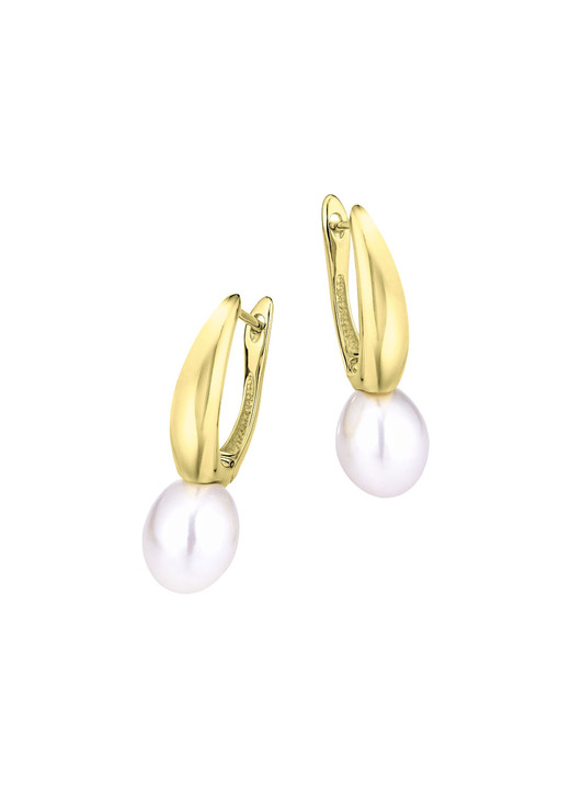 Ohrschmuck - Tropfenförmige Ohrringe mit Süßwasser-Zuchtperlen, in Farbe  Ansicht 2