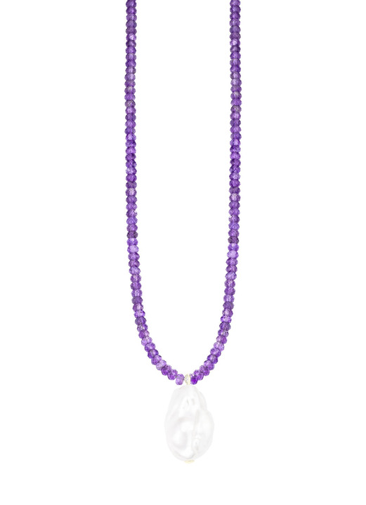 Halsketten - Halskette aus echten Amethyststeinen , in Farbe  Ansicht 2