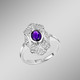 Ringe - Damenring mit echt Amethyst und echt Weißtopas – Ansicht 1 Ringe - Damenring mit echt Amethyst und echt Weißtopas, in Größe 160 bis 220, in Farbe  – Ansicht 1