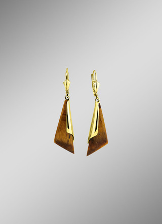 Ohrringe aus Gold mit Tigerauge