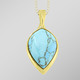 Schmuck & Uhren - Vergoldeter Anhänger mit Türkis, in Farbe  – Ansicht 1