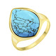 Ringe - Vergoldeter Damenring mit Türkis – Ansicht 2 Ringe - Vergoldeter Damenring mit Türkis, in Größe 160 bis 220, in Farbe  – Ansicht 2