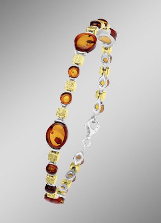 Bernstein-Armband aus Silber