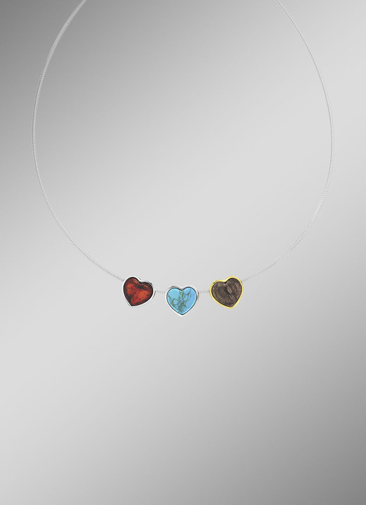 Anhänger - Vergoldeter Herz-Anhänger, in Farbe  Ansicht 2