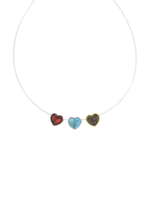 Anhänger - Herz-Anhänger mit Bernstein, in Farbe  Ansicht 4