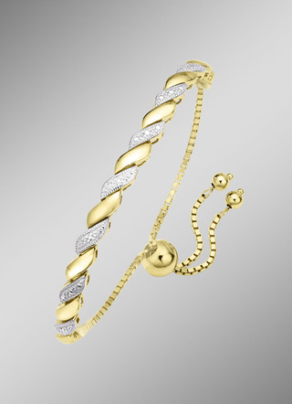 Edles und hochwertiges Armband in Bicolor mit Brillant
