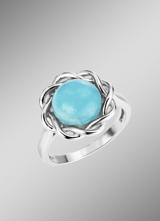 Ringe - Eleganter Damenring mit echt Amazonit, in Größe 160 bis 220, in Farbe  Ansicht 1
