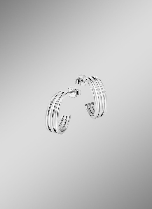 Ohrschmuck - Elegante Creolen aus Silber 925/- fein, in Farbe  Ansicht 1