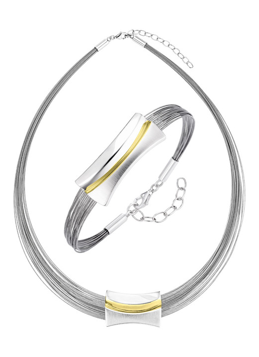 Armbänder - Moderne Garnitur in Bicolor aus Silber 925/- fein und Stahl, in Farbe , in Ausführung Armband Ansicht 4