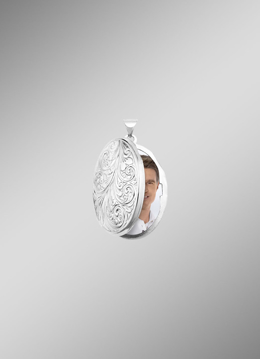 Anhänger - Elegantes Medaillon aus Silber 925/- fein, in Farbe  Ansicht 3