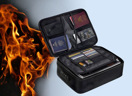 Sicherheit - Feuerfester Dokumentenkoffer – Farbe SCHWARZ – Ansicht  Sicherheit - Feuerfester Dokumentenkoffer, in Farbe SCHWARZ – Farbe SCHWARZ – Ansicht