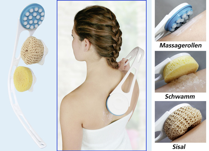 Badhilfen - Körperpflege Set, 3-teilig, in Farbe WEISS-BLAU Ansicht 2