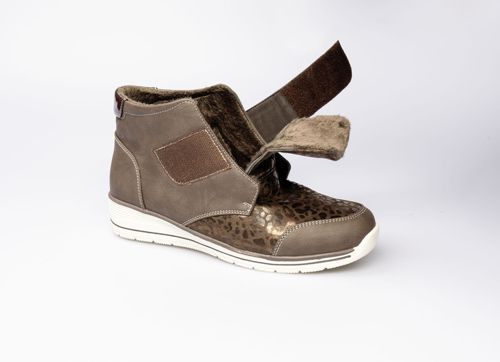 Stiefel & Stiefeletten - Komfort-Stiefelette im angesagten Leo-Look, in Größe 036 bis 042, in Farbe SCHWARZ Ansicht 3