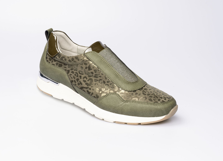 Slipper & Schnürschuhe - Modischer Stretch-Sneaker im Leo-Look, in Größe 036 bis 042, in Farbe BLAU Ansicht 3