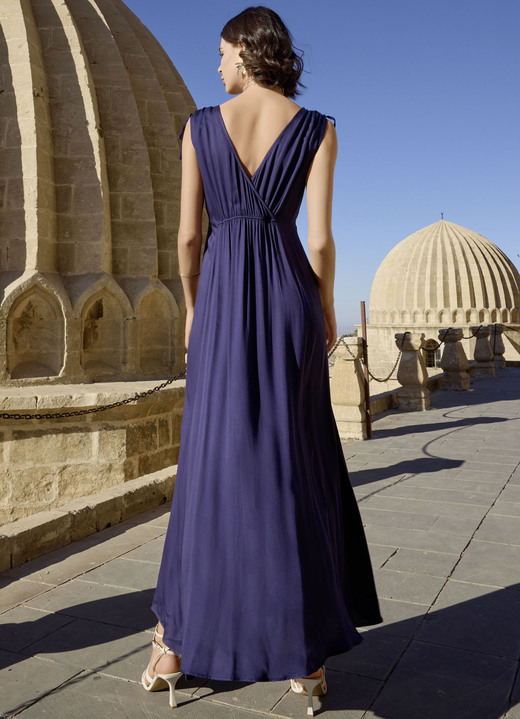 Strandkleider - Laurina Kleid mit raffbaren Trägern, in Größe 036 bis 052, in Farbe MARINE Ansicht 2