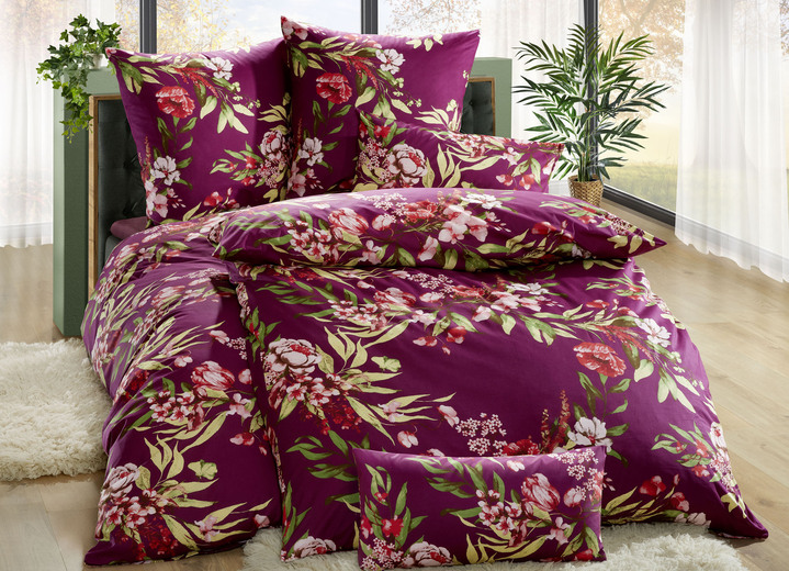 Bettwäschegarnituren - Beidseitig bedruckte Bettwäsche-Garnitur, in Größe 111 (40/80 cm + 135/200 cm) bis 115 (80/80 cm + 155/220 cm), in Farbe DUNKELBLAU Ansicht 2