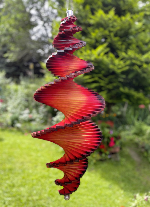 Gartendekoration - Wetterfestes Holz-Windspiel, in Farbe ROT Ansicht 1