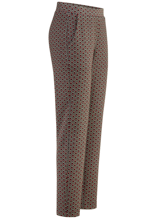 Hosen - Hose in aktueller Minimaldessinierung, in Größe 018 bis 052, in Farbe TAUPE-SCHWARZ-ROT Ansicht 1