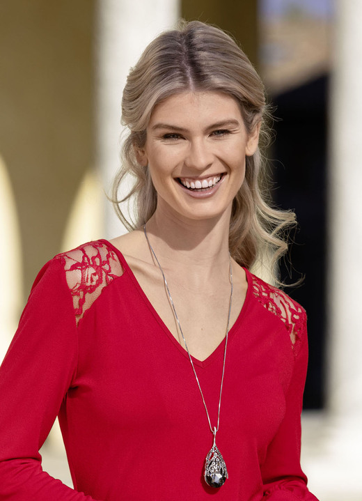 Halsketten - Halskette mit Tropfenanhänger, in Farbe GRAU Ansicht 2