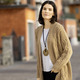 Strickjacken - Strickjacke in Grobstrick – Farbe CAMEL – Ansicht 3 Strickjacken - Strickjacke in Grobstrick, in Größe L(44/46) bis XL(48/50), in Farbe CAMEL – Farbe CAMEL – Ansicht 3