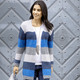 Strickjacken - Strickjacke in Color-Blocking, in Größe L(44/46) bis XXL(52/54), in Farbe GRAU-MARINE-AZURBLAU – Farbe GRAU-MARINE-AZURBLAU – Ansicht 1