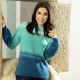 - Pullover in Farbverlauf, in Größe L(44/46) bis XXL(52/54), in Farbe PETROL-AQUA – Farbe PETROL-AQUA – Ansicht 2