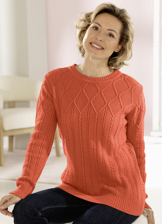 Pullover - Pullover in Strukturmix, in Größe 038 bis 054, in Farbe TERRA Ansicht 1