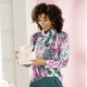 Langarm - Shirt in weichem Feinjersey – Farbe FUCHSIA-MINT-MULTICOLOR – Ansicht 2 Langarm - Shirt in weichem Feinjersey, in Größe 036 bis 050, in Farbe FUCHSIA-MINT-MULTICOLOR – Farbe FUCHSIA-MINT-MULTICOLOR – Ansicht 2