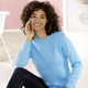 Pullover - Pullover mit Strukturmix – Farbe BLEU – Ansicht 1 Pullover - Pullover mit Strukturmix, in Größe 038 bis 054, in Farbe BLEU – Farbe BLEU – Ansicht 1