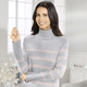 Langarm - Pullover mit Kaschmir  – Farbe GRAU MELIERT-ROSÉ – Ansicht 1 Langarm - Pullover mit Kaschmir , in Größe 036 bis 052, in Farbe GRAU MELIERT-ROSÉ – Farbe GRAU MELIERT-ROSÉ – Ansicht 1