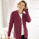 Strickjacken - Strickjacke in sehr flauschiger Qualität, in Größe L(44/46) bis XXL(52/54), in Farbe BEERE MELIERT – Farbe BEERE MELIERT – Ansicht 2